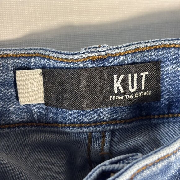 Kut From The Kloth Rachael Fab Ab Mom Jeans Size 14 Medium Wash High Rise Button - Picture 7 of 10
